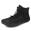 Zapatos de Algodón de Cinco Dedos Antideslizantes Resistentes al Desgaste Estilo Pareja Zapatos de Senderismo Cálidos de Caña Alta Forrados de Lana Botas de Nieve Resistentes al Frío para Exteriores Zapatos de Escalada