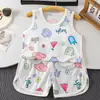 Chaleco de malla fina transpirable sin mangas de verano para bebé con protección para la barriga para niños, camiseta interior de nuevo estilo para niñas