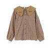 Foto Real de Camisa Bordada Nueva de Muñeca Estilo Vintage Primavera Temprana 2025, Camisa a Cuadros Femenina, Top a Cuadros de Manga Larga