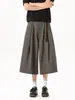"Suede Plissado" Patchwork Pied-de-poule Calça Cropped para Homens e Mulheres Verão Cleanfit Estilo Old Money Shorts Casuais