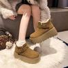 Botas Populares Versáteis Antiderrapantes de Solado Grosso Botas de Neve 2025 Inverno Novo Tendência Curta para Ir ao Trabalho Quentes Sapatos de Algodão