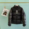 Chamarra de Plumas Cuadros Grandes 1996, Mismo Estilo que Shin Min-A, con Parches Bordados en la Manga, Chaqueta Puffer Unisex, Chaqueta de Pareja