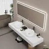 Armário de banheiro estilo creme combinação bancada retrô pia de arte vaso sanitário público lavatório duplo lavatório