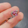 Anillo de zafiro rosa natural transfronterizo, accesorio para mujer, joyería de nicho de alta gama en plata 925, joyería de lujo 3*5, venta directa de fábrica