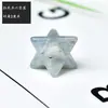 Cristal Natural Piedra en Bruto Adorno Merkaba Estrella de Seis Puntas Tridimensional Flor de la Vida Colgante Decoración de Estrella Octagonal