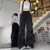 Pantalones de Trabajo de Diseño Retro Americano Transfronterizos 2026 Nuevos Sueltos de Cintura Alta Pierna Ancha Puño Elástico Pantalones Deportivos Largos Hasta el Suelo