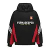 Roupas Masculinas Jiayiku 2025 Outono Novo Estilo Americano Tendência Moletom Esportivo Cor Blocada Retrô Estilo Motociclista Moletom com Capuz
