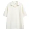 Camiseta Retro de Verano con Cuello y Manga Corta para Hombre, Camisa Polo Holgada de Media Manga de Marca de Moda, Top Casual Estilo Coreano