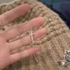 2024 Nuevo Pulsera de Cruz Completa de Diamantes Femenina Ins Diseño de Nicho Simple Versátil Estudiante Pulsera de Estilo Frío