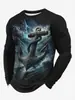 Nueva camiseta navideña para hombre con cuello redondo, una camiseta casual holgada, moderna y cómoda para otoño e invierno