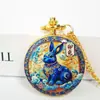 Reloj de Bolsillo Dorado Estilo Chino Doce Animales Zodiacales Colgante Tapa abatible Regalo para Estudiante Patrón Personalizable Reloj de Cuarzo Al por Mayor