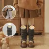 Calcetines de Rizo Desmontables de Dos Vías para Niñas, Estilo Primavera/Otoño de Polar Delgado Clase A, Calentadores de Piernas de Rizo con Muñeco 3D de Dibujos Animados para Niños