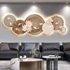 Nueva pintura decorativa de estilo chino para sala de estar, luz luminiscente, loto, koi, sofá, fondo, mural de pared, entrada, pasillo, paisaje, pintura colgante
