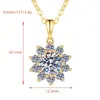 Collar de plata de ley S925 con gema de copo de nieve, colgante de diamante color girasol, cadena de clavícula de moissanita colorida, en stock transfronterizo