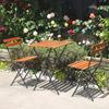 Mesa y silla pequeña para balcón, ideal para patio exterior, terraza de ocio, mesa de centro plegable de madera maciza y silla, conjunto combinado de tres piezas