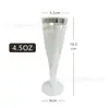Vasos Desechables de Plástico para Mezclar Cócteles, Copas de Champaña, Copas de Vino con Borde Dorado, Vasos de Agua Mineral Mary Soda, Ventas Directas de Fábrica
