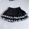 Estilo Deseo Puro Falda Corta de Volantes para Pastel Verano Nuevo Petite Anti-Exposición Cintura Alta Adelgazante Falda de Media Longitud Abullonada