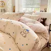 Juego de funda de edredón de algodón lavado Hello Kitty estilo Ins para chica de cuatro piezas, juego de sábanas de tres piezas estilo princesa para dormitorio