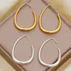 Aretes Ovalados, Accesorios de Oreja de Mujer Modernos y Elegantes, Aretes Sencillos Estilo Retro de Hong Kong, Aretes Exagerados Grandes Únicos Europeos y Americanos para el Verano