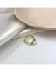 Anel de dedo indicador japonês e coreano moda feminina padrão de onda irregular brilhante aberto ajustável banhado a ouro e prata joia