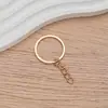 Gancho para chaveiro corrente de quatro seções anel plano galvanizado abertura gancho para chaveiro de brinquedo corrente de 4 seções fecho de chaveiro acessórios para joias DIY