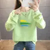 Nueva Chaqueta Estilo Coreano 2025 Otoño Sudadera Fina para Mujer Cuello Redondo Top Estampado Tallas Grandes Camisa Básica para Mujer Suministro