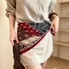 Lenço de Seda Estilo Coreano com Estampa Paisley, Lenço Quadrado Pequeno para o Pescoço, Lenço de Seda de Alta Qualidade, Lenço Fino para Mulheres, Faixa para a Cintura, Cinto