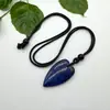 Colar com Pingente de Pedra Natural Cristal Gota d'Água Coração Corda 40*22mm Moda Europeia e Americana Joias Mercadorias Transfronteiriças