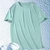 Camiseta de manga corta de seda de hielo de color sólido para hombre, camiseta de verano fresca de cuello redondo de media manga, camiseta deportiva fina resistente al desgaste