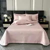 Novo Modelo 2024 Conjunto de Cobertura de Cama de Seda Refrescante, Tapete Refrescante, Conjunto de Três Peças de Cobertura de Cama de Tencel