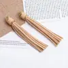 10cm Couro Artificial Pingente de Franja Longa Acessório para Joias DIY Chaveiro com Sino Dourado Pingente para Bolsa