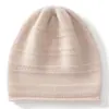Chapéu de Cashmere Feminino 100% Cashmere Puro Nova Moda Enrolado Cor Pura Tricô Baotou Proteção Auricular Chapéu Quente
