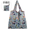 Bolsa de almacenamiento portátil para supermercado de exportación en stock mediana bolsa de compras bolsa de protección ambiental bolso de mano bolsa de compras plegable nailon