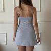 Moda Transfronteiriça Europeia e Americana Novo Vestido Sexy de Alças Puro Desejo Vestido de Verão Feminino para Afinar a Cintura