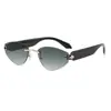 Gafas de Sol Retro Sin Marco para Viaje de Mujer Gama Alta Ojo de Gato Montura Pequeña Estilo Europeo Gafas de Sol con Protección UV para Caras Cuadradas y Redondas