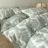 Juego de Ropa de Cama de Cuatro Piezas de Hilo de Doble Capa de Algodón Puro 60S, Ropa de Cama Simple 100% Algodón, Funda de Edredón de 2m, Juego de Sábanas Ajustables de Tres Piezas