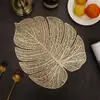 Hojas de imitación diseño de hoja de caparazón de tortuga hueco PVC aislamiento térmico mantel individual Nuevo mantel individual de Amazon al por mayor posavasos tapete de mesa