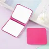 Espejo de Maquillaje Portátil, Espejo de Tocador, Espejo de Princesa, Plegable Portátil de Moda Simple Mini Cuadrado Doble Cara