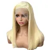 Pelucas de malla frontal Estilo Nuevo Europeo y Americano Set de Peluca de Malla Frontal para AliExpress Mujeres Cabello Corto Recto Rubio Claro