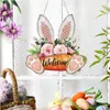 Cartel de Madera de Pascua Nuevo Producto Transfronterizo con Diseños Creativos de Conejo, Zanahoria y Flores para Decoración de Bienvenida