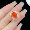 Fanta Color Celebrante en Vivo en Línea Venta Caliente Nuevo Producto Anillo Abierto de Moda Ovalado Liso Anillo de Dedo Completo de Diamante de Alta Gama para Mujer