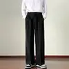 Elegantes pantalones para hombre para primavera y otoño, nuevo estilo de Hong Kong, pantalones casuales holgados de moda para hombres y mujeres, pantalones rectos de pierna ancha de color liso