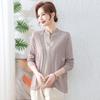 Ropa para mujeres de mediana edad y ancianas talla grande holgada casual de dos piezas moda abrigo jacquard calado traje de top de punto de seda helada
