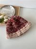 Sombrero de pescador tejido a mano de punto grueso de color mixto para otoño e invierno, sombrero de cubo de lana cálido de estilo coreano ins moderno, versátil para mujer