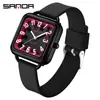 Reloj de Cuarzo Sanda Simple de Moda Luminoso Impermeable Reloj para Estudiante Solo Hora Reloj de Examen