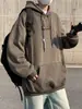 Sudadera con capucha de diseño de marca moderna estilo americano para hombre, nueva sudadera con capucha informal holgada de color liso de moda 2026 ropa para hombre