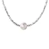 Collar de plata de lujo ligero para mujer, nicho francés, diseño de alta calidad, cadena para la clavícula de perla sintética, cadena simple de celebridad de internet