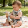 Mono sin mangas de Summer Infant para hombre y mujer, Traje de gateo con estampado de letras y triángulo, Traje holgado de rayas finas