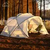 Tienda semicircular para acampar al aire libre, ligero, refugio tipo domo, con recubrimiento de silicona, a prueba de viento e impermeable, equipo de camping, toldo