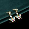 [A partir de 300 piezas en stock] nuevos aretes de mariposa con degradado de esmalte chino, aretes de estilo antiguo de alto grado y temperamento de lujo
